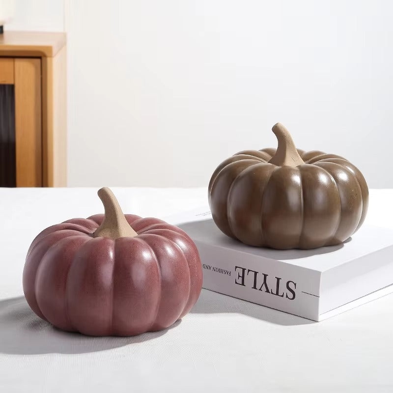 Wholesale Cheap Creative Matte Ceramic Pumpkin Ornaments for Hallowmas Home Decoration