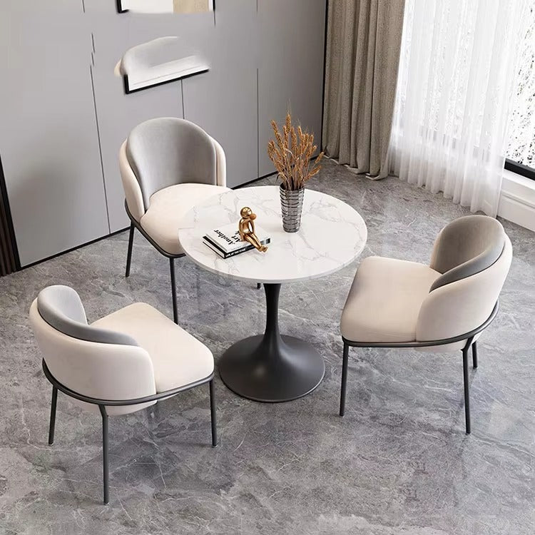 Nordic Round Sets – Light Luxury, Marble, Wrought Iron, Dining/Reception/Negotiation