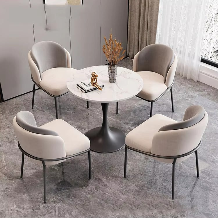 Nordic Round Sets – Light Luxury, Marble, Wrought Iron, Dining/Reception/Negotiation
