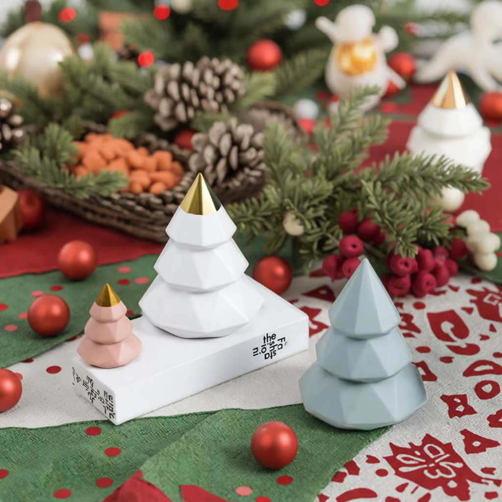 Unique Artistic Porcelain Christmas Tree Decor – Luxury Gift Set, Ceramic Home Decor