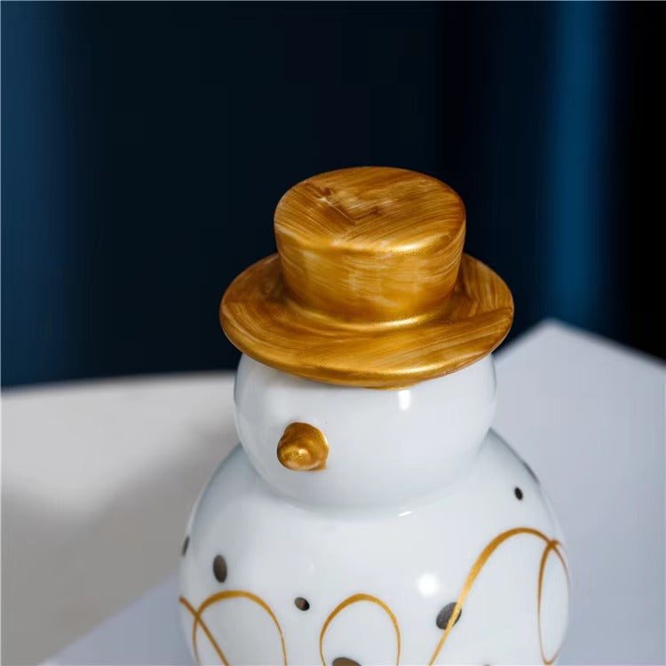 Nordic Style Snowman Christmas Ornaments – Fancy Unique Gifts, Luxury Ceramic Desktop Decor