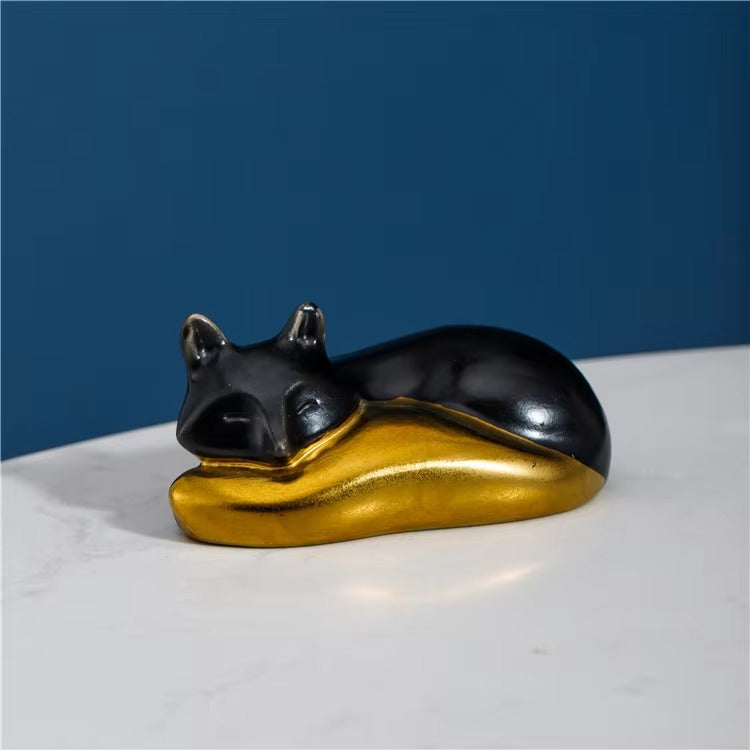 Cute Black Gold Animal Porcelain Decor – Modern Style, Luxury Ceramic Home Accessories
