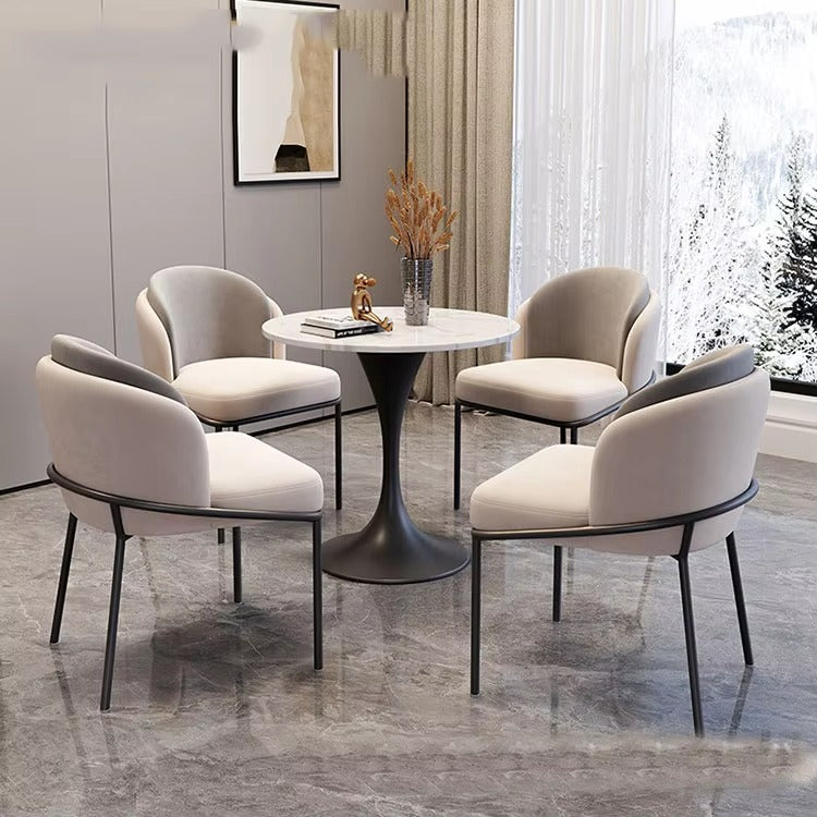 Nordic Round Sets – Light Luxury, Marble, Wrought Iron, Dining/Reception/Negotiation