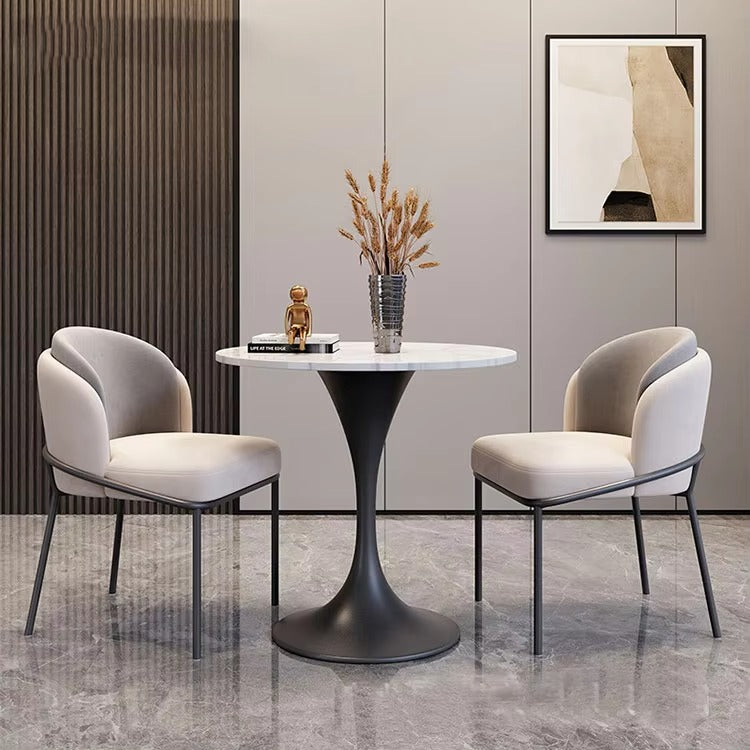 Nordic Round Sets – Light Luxury, Marble, Wrought Iron, Dining/Reception/Negotiation