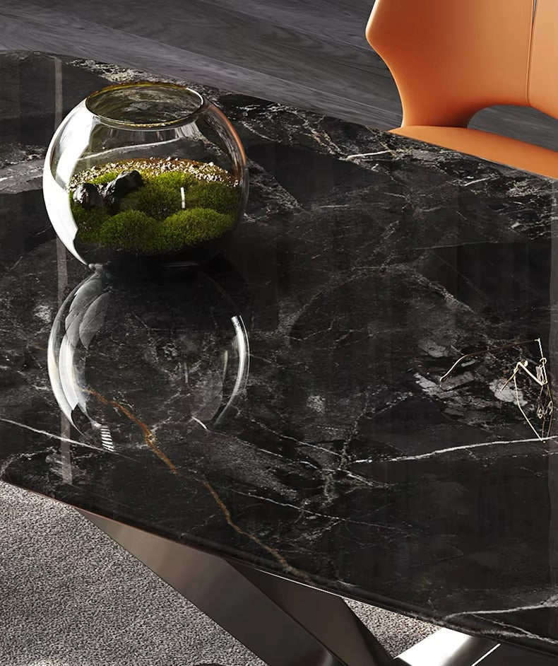 Modern Luxury Dining Sets – Carbon Steel, Marble Top, Stable, Villa/Home/Restaurant Use