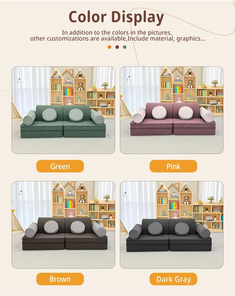 Modern Modular Kids' Foam Play Couches – Convertible, Indoor, Bedroom Use, Factory Direct