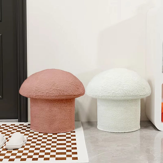 Customized Mushroom Plush Stools – Fabric, Makeup/Seating Use, Living Room Furniture, OEM Shape Design