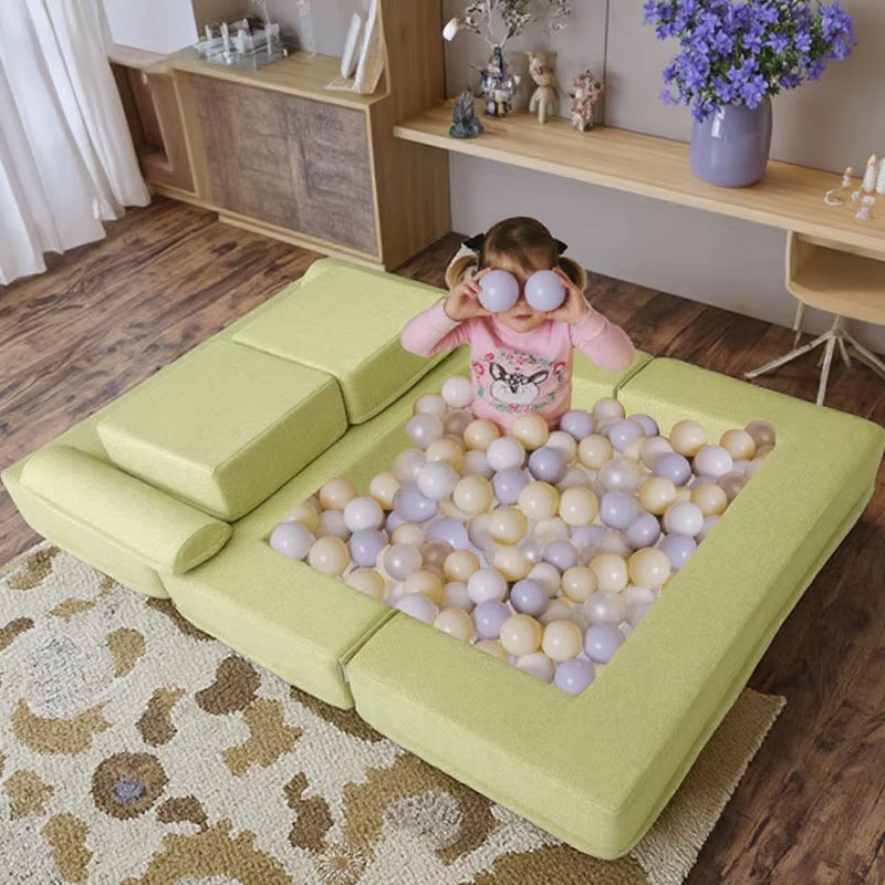 Soft Modular Nugget Kids Couches – Modern Convertible, 6-Piece Foam & Floor Cushion Sets