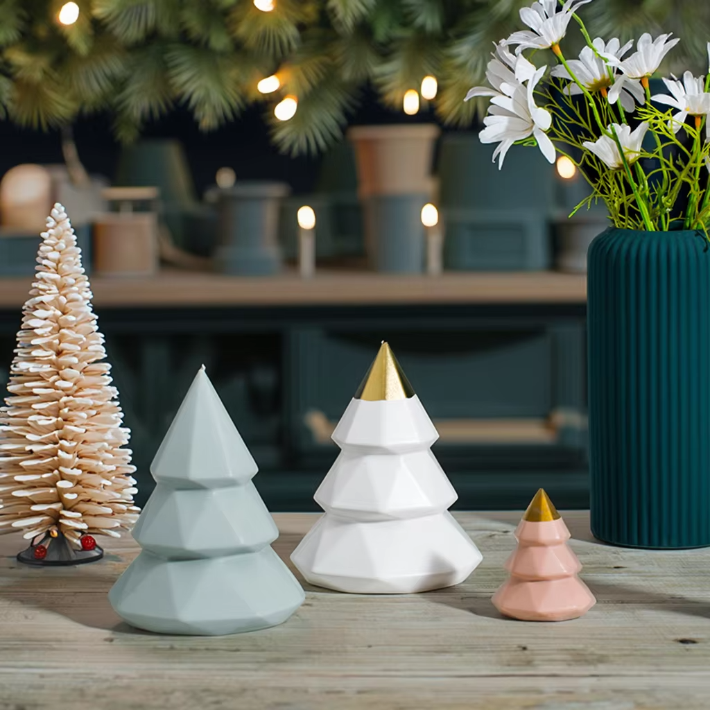 Unique Artistic Porcelain Christmas Tree Decor – Luxury Gift Set, Ceramic Home Decor
