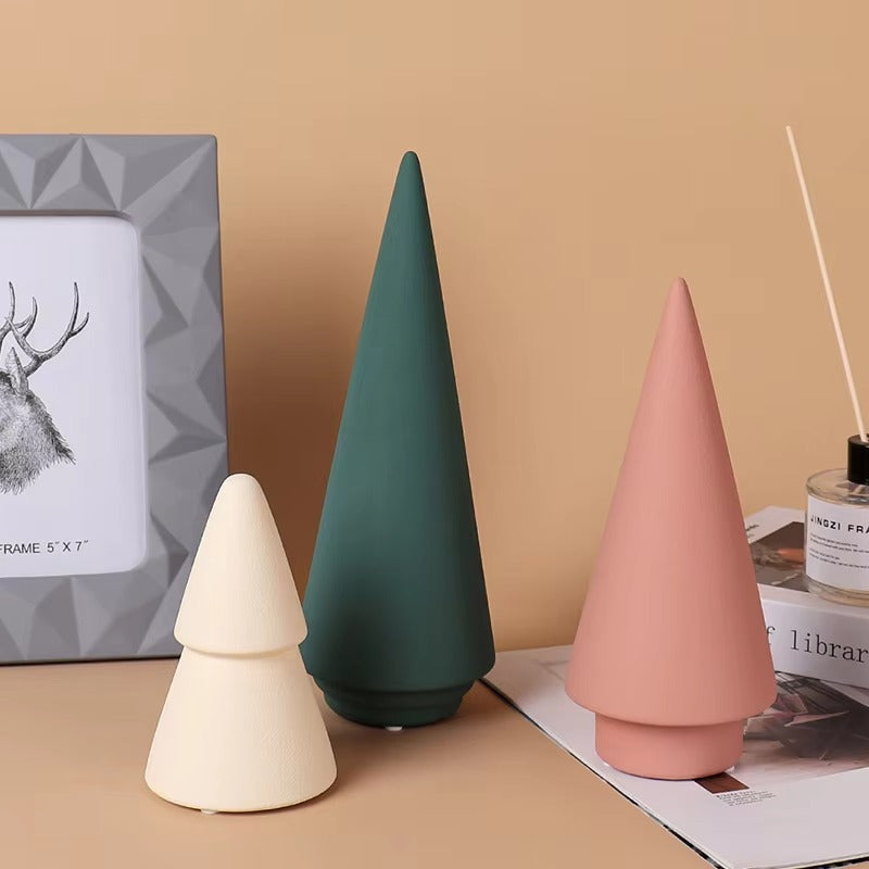 New Modern Christmas Tree Decor – Custom Logo, Matte Ceramic, Tabletop