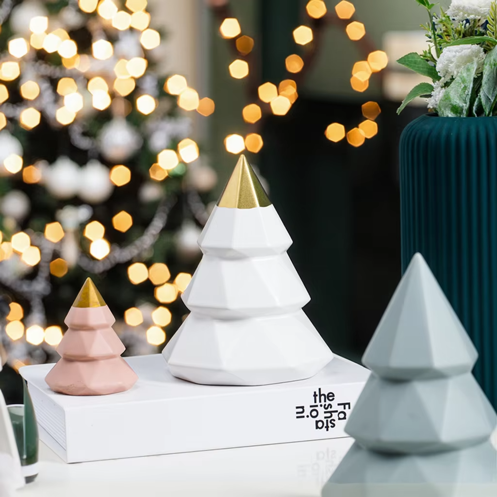 Unique Artistic Porcelain Christmas Tree Decor – Luxury Gift Set, Ceramic Home Decor