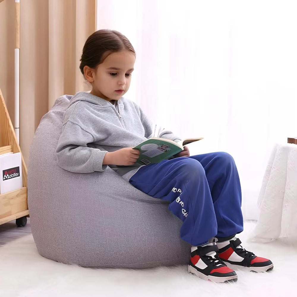 Kids' Soft Memory - Cotton Bean Bag Covers – Large Round, Living Room Use, Giant Game Bean Bags