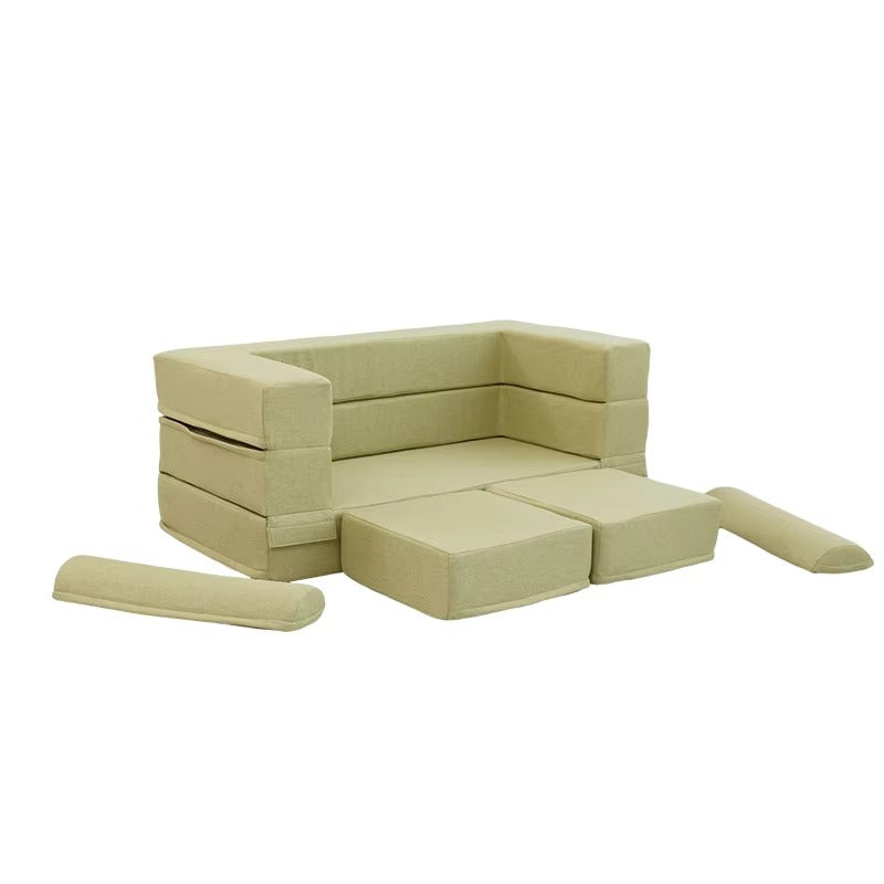 Soft Modular Nugget Kids Couches – Modern Convertible, 6-Piece Foam & Floor Cushion Sets