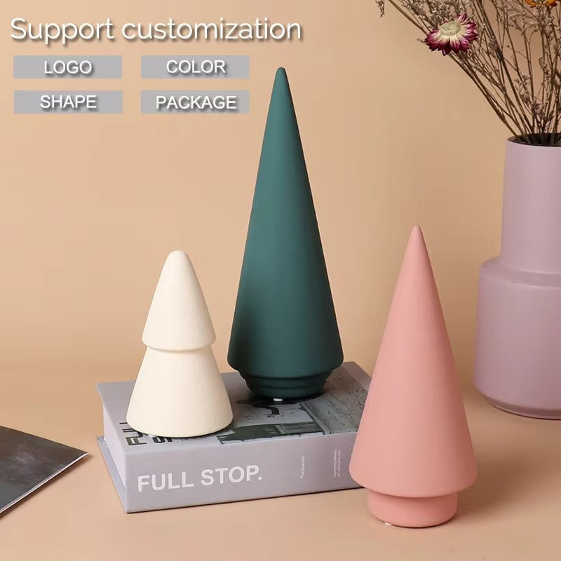 New Modern Christmas Tree Decor – Custom Logo, Matte Ceramic, Tabletop
