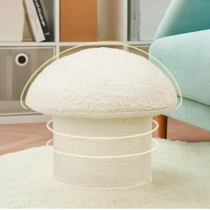 Customized Mushroom Plush Stools – Fabric, Makeup/Seating Use, Living Room Furniture, OEM Shape Design