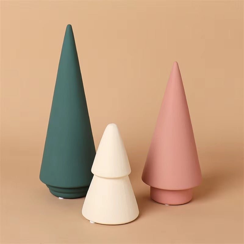 New Modern Christmas Tree Decor – Custom Logo, Matte Ceramic, Tabletop