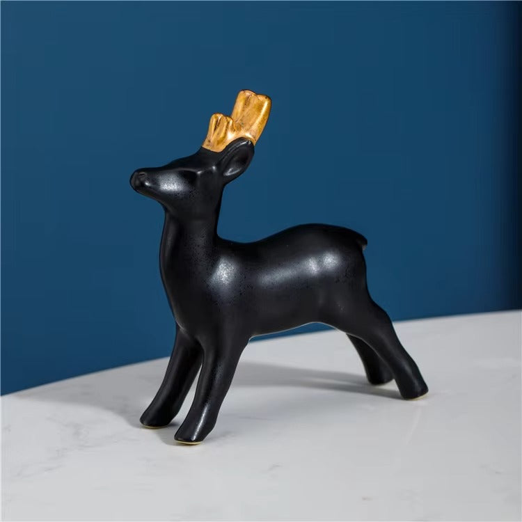 Cute Black Gold Animal Porcelain Decor – Modern Style, Luxury Ceramic Home Accessories