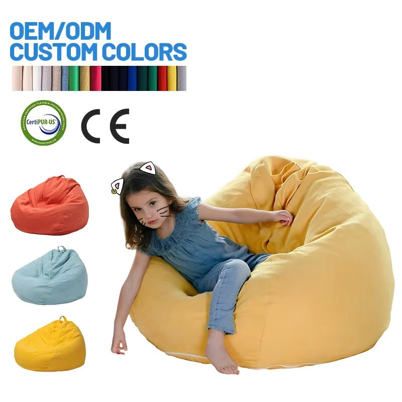Colorful Custom Baby Bean Bags – Lazy Couch, Round, Waterproof Cover, Home Use