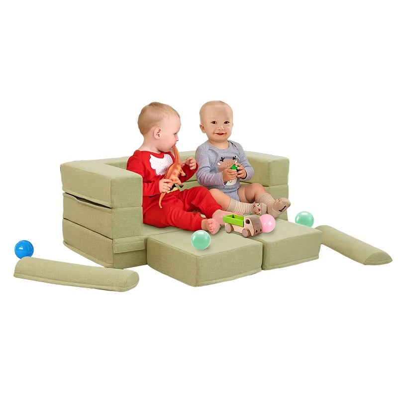 Soft Modular Nugget Kids Couches – Modern Convertible, 6-Piece Foam & Floor Cushion Sets