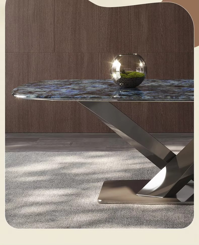 Modern Luxury Dining Sets – Carbon Steel, Marble Top, Stable, Villa/Home/Restaurant Use