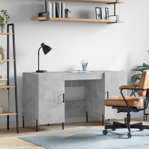 Berkfield Desk Concrete Grey 140x50x75 cm Engineered Wood